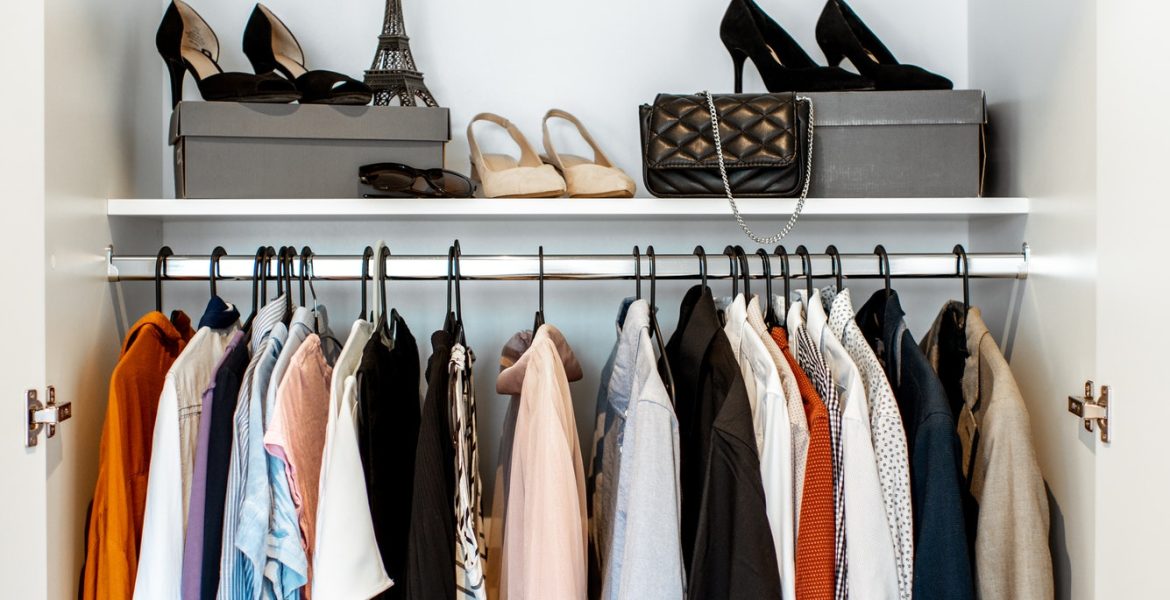 Clothes in the wardrobe